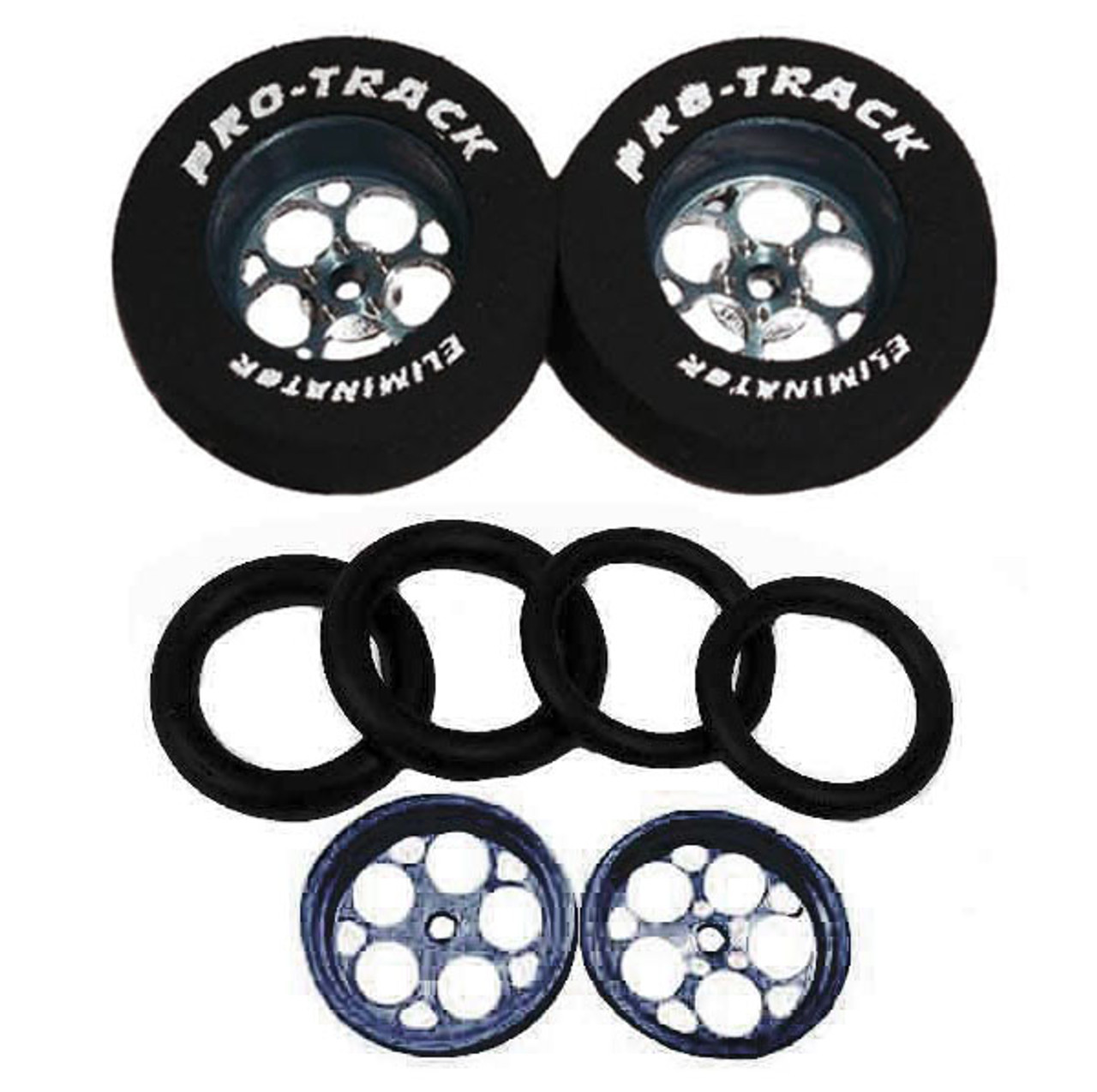 Pro-Track 1 3/16 x 3/32 x .500 wide Rears & Fronts - Style J - Gun Metal Grey -PTC-N408J-GM-SET