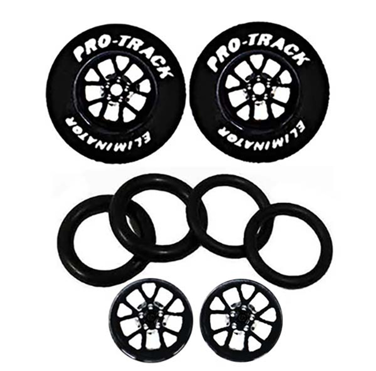 Pro-Track 1 3/16 x 3/32 x .500 wide Rears & Fronts - Style M - Black -PTC-N408M-BL-SET