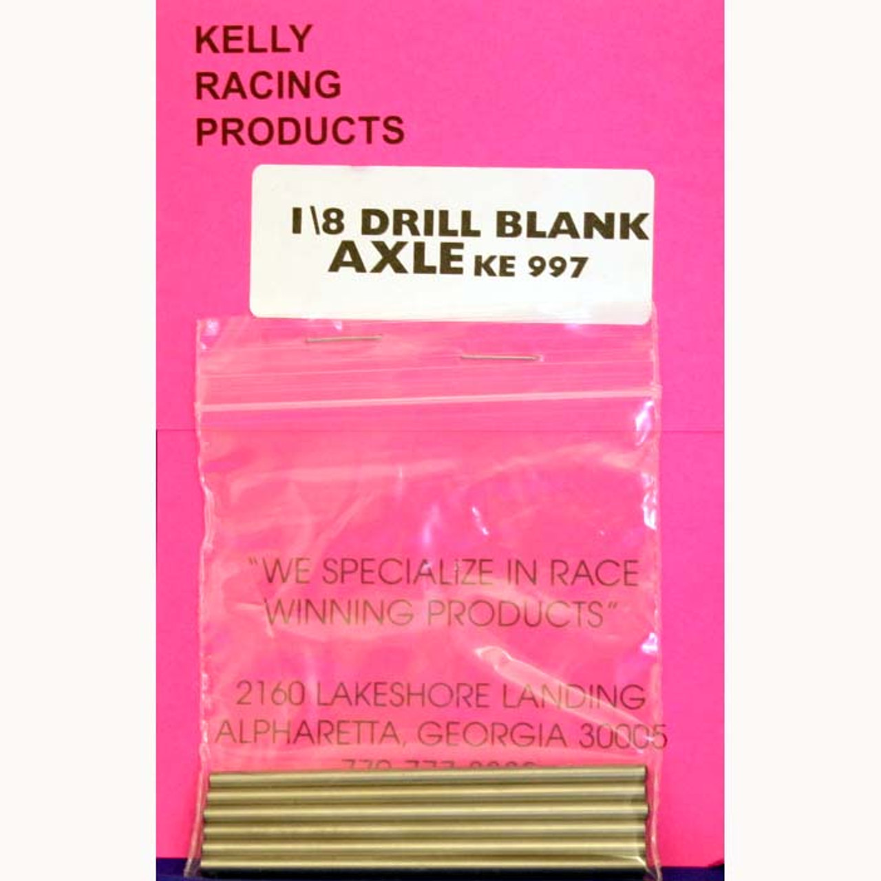 Kelly 1/8 Axle drill blank 2.75" Long 1 pc No Flats KE997