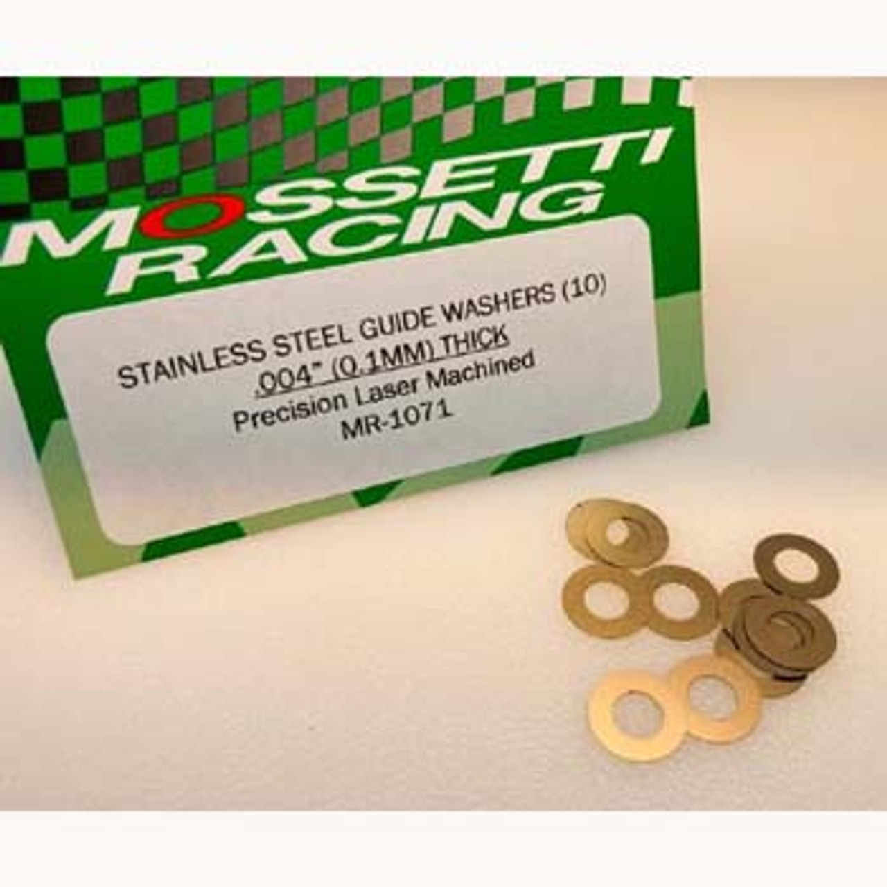 MOSSETTI PRECISION STAINLESS STEEL GUIDE WASHERS (10) .OO4" THICK MR1071