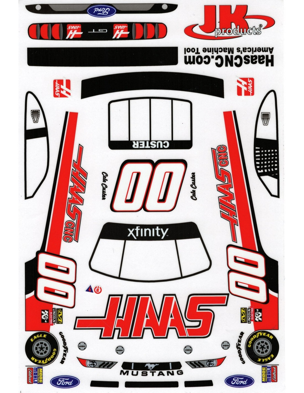 JK 4" HAAS STICKER SHEET #00 Part# SB42U1