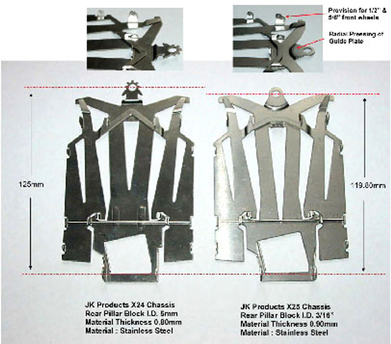 JK Cheetah X25 1/24 Scale - 2 Piece Chassis JKC25 / JK-X25