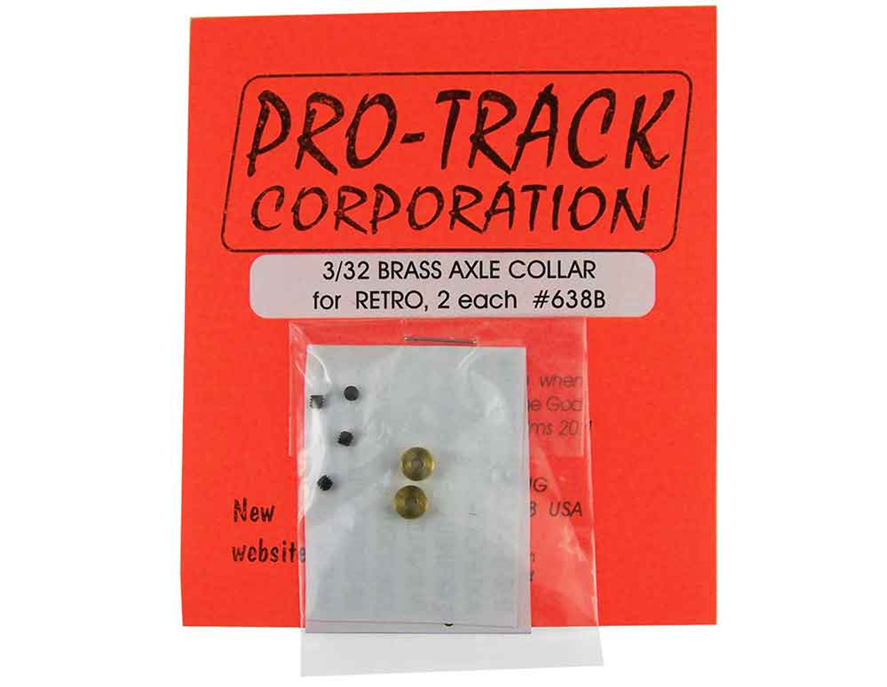 Pro-Track 3/32 Brass Axle Collars for Retro 1 pr 638B