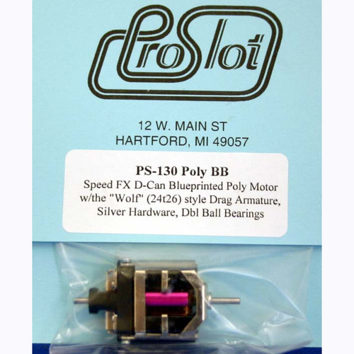 Proslot D-Can Drag Motor w/ Poly-Neo Magnets & Wolf Arm 130PolyBB