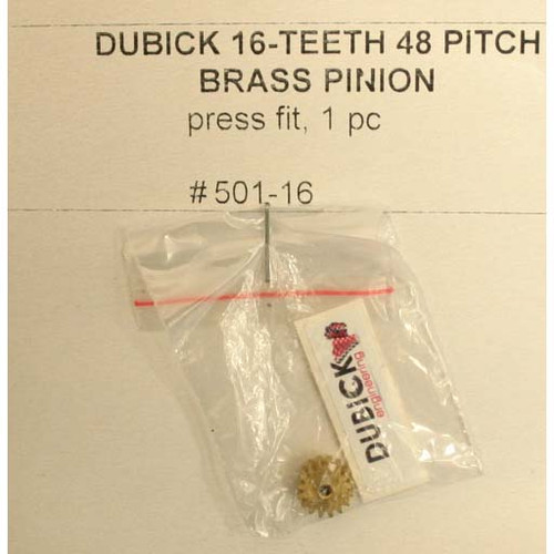 DUBICK 16T 48P PINION BRASS PRESS ON DE501-16