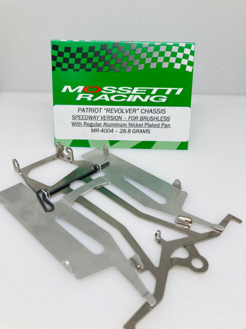 MOSSETTI PATRIOT REVOLVER BRUSHLESS "SPEEDWAY" W/ ALUM REGULAR NICKEL PLATED PAN 28.8 GRAMS MR4004