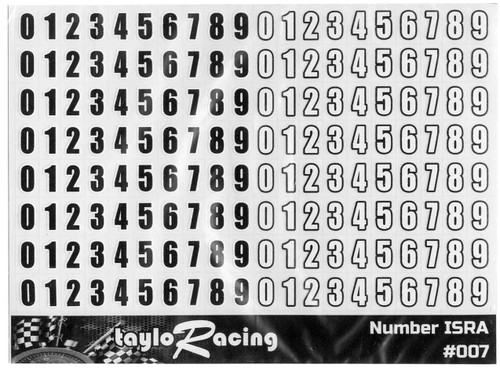 Taylo Racing ISRA Number  Stickers #007 TAY1007