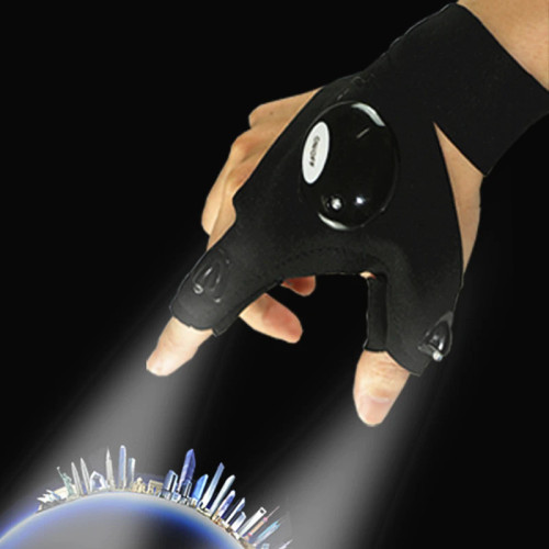 Fingerless Glove LED Flashlight Waterproof Torch Fishing Camping Hiking Survival Safety Multi Light Night Tool