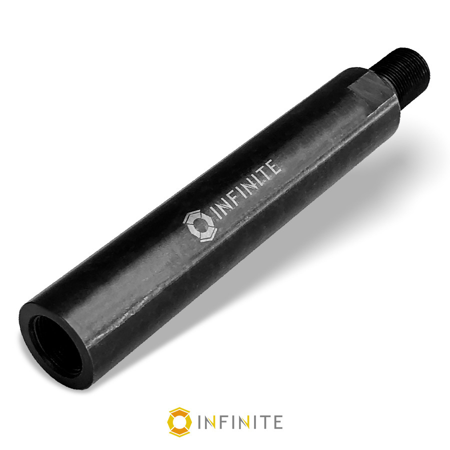 1/2-28 RH Barrel Extension (Black Steel) - 4 Inch