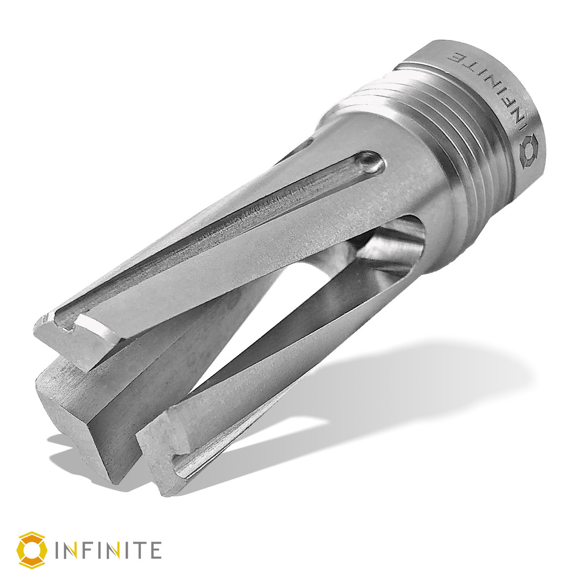 1/2-36 to 13/16-16 (9mm) Three-Prong Flash Hider (Stainless