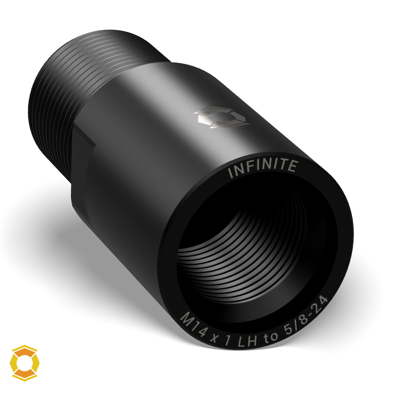M14 x 1 LH to 5/8-24 Thread Adapter - Black Nitride, Stainless