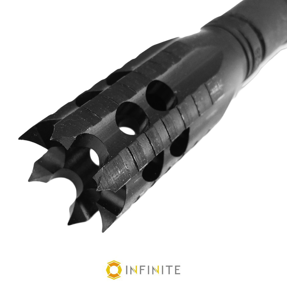 14mm x 1 LH Crown Flash Hider - Stainless Steel
