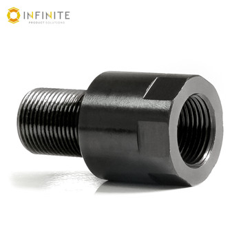 13mm x 1 LH to 1/2-28 RH Thread Adapter - Black Stainless Steel