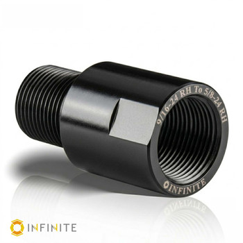 9/16-24 RH to 5/8-24 RH Thread Adapter - Satin Black Stainless Steel