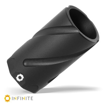 2 Inch QD Spiral Fluted Sound Redirect w/ Wrench Flats - Matte, Black Anodized
