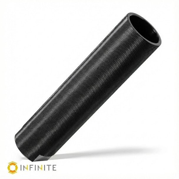 6 Inch QD Standard Throwback Sound Redirect - Hard Anodized, Gloss, Black, Knurled