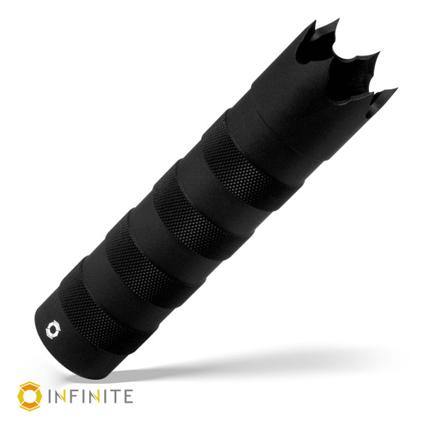 6 Inch QD Hybrid Striped Sound Redirect - Smooth Matte, Black Anodized