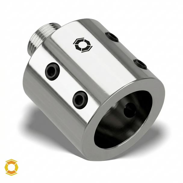 .800 Bull to 1/2-28 Slip-On Adapter - (Gen 2) - Polished, Stainless Steel (Silver)