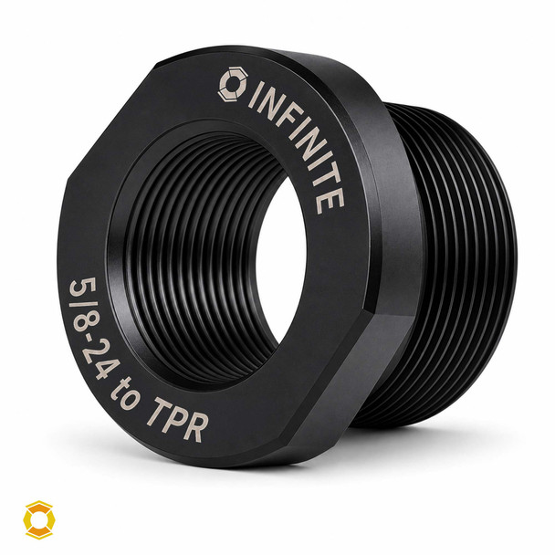 5/8-24 to Taper Thread Adapter - Satin Black Nitride Stainless Steel (Gen 2)