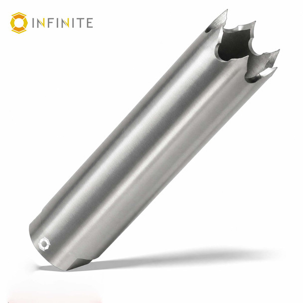 6 Inch QD Tactical Spiked Sound Redirect - Polished Silver Smooth