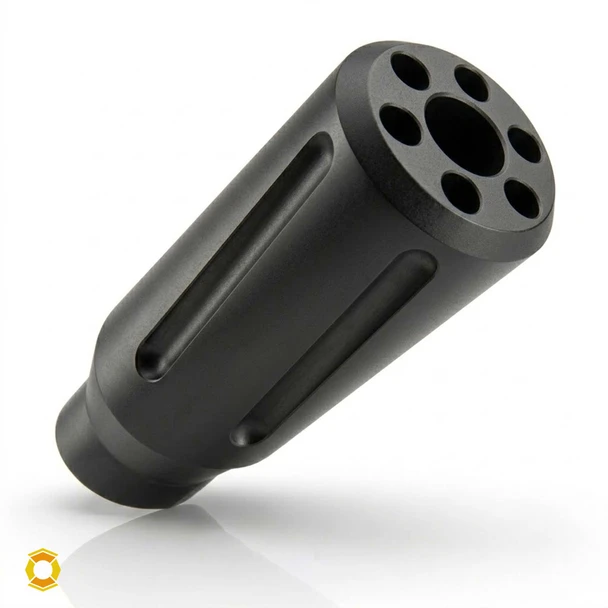 5/8-24 RH Halestorm Spiral Pulse Fluted Linear Compensator - Stainless (Black)