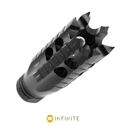 14mm x 1 LH Crown Flash Hider - Stainless Steel