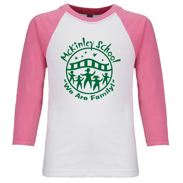 McKinley Classic School Logo Raglan Baseball Style 3/4 Sleeve Tee