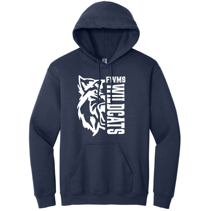 FWMS Wildcats - Navy Pullover Hoodie - Puddle Bear