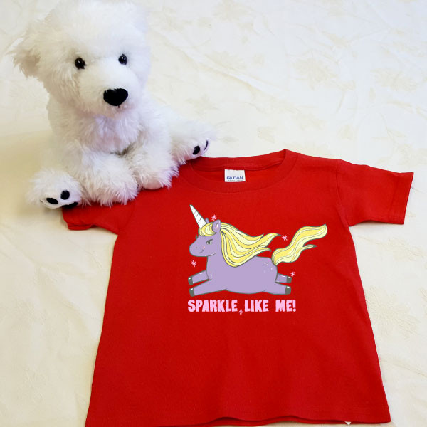 Purple Sparkle Unicorn Shirt in Baby and Toddler Sizes Puddle Bear