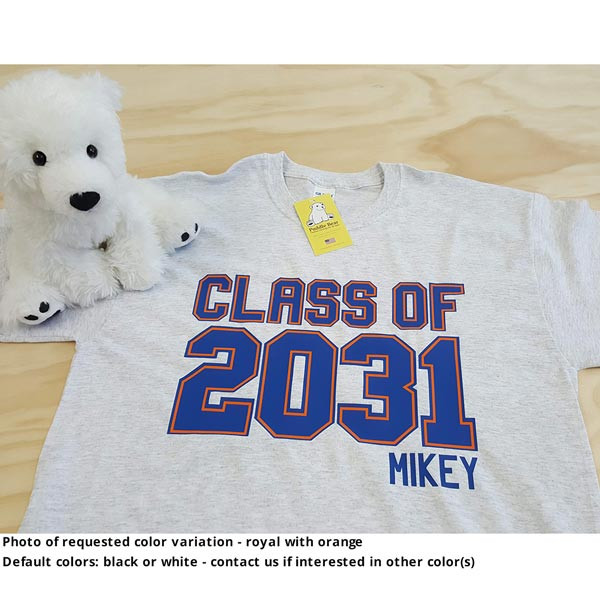 Class of Varsity Shirt with Year and Name - Puddle Bear