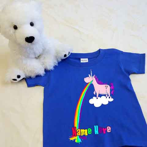 Barfing Unicorn Shirt in Baby and Toddler Sizes Puddle Bear