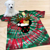 Red and green tie dye classic christmas minnie adult shirt