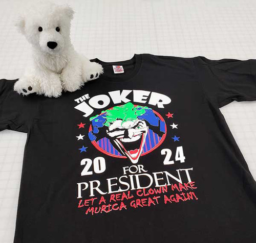 Black Adult T-shirt - The Joker for President 2024 
