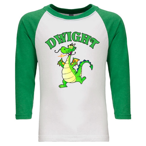 Dwight Mascot - Raglan Baseball Style 3/4 Sleeve Tee Shirt