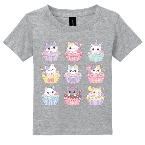 Cat Cupcake  Grey T-shirt