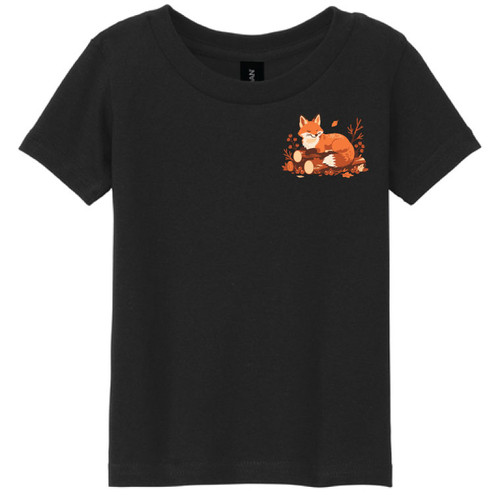 Woodland Fox Black T-Shirt