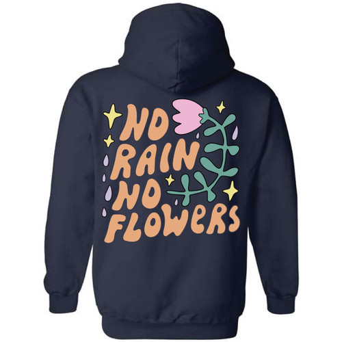 No Rain No Flowers Navy Hoodie  