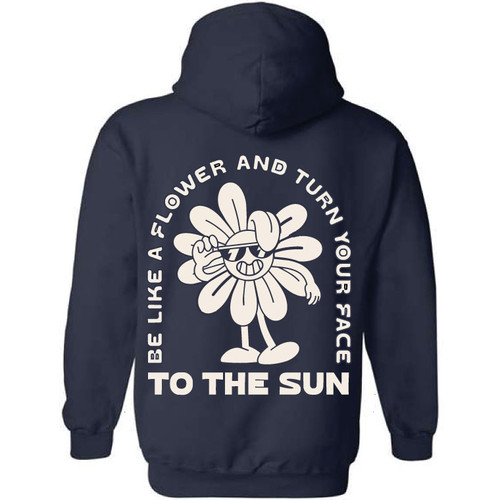 Turn Your Face To the Sun Navy Hoodie