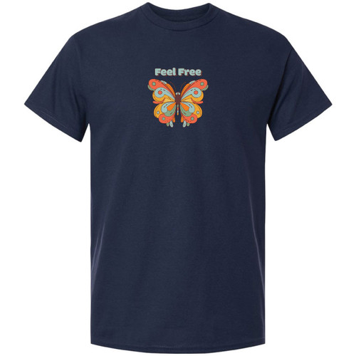 Feel Free Butterfly Navy T-Shirt