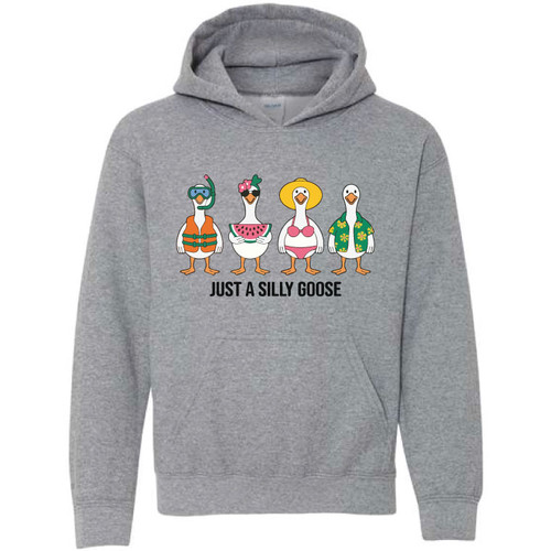 Just a Silly Goose Grey Youth Hoodie 