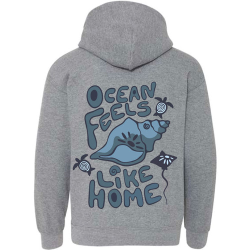 Ocean Feels Like Home Youth Grey Hoodie