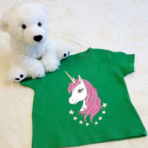 Pink Unicorn Shirt in Baby and Toddler Sizes