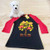 black and red family tree in color ladies slim fitted raglan