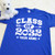 Royal blue class of with year and name adult shirt