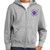 George J. Mitchell Paw Print - Light Heather (Ash) Gray Full Zip Hoodie