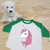 Pink Unicorn Toddler Raglan 3/4 Sleeves