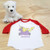 Red and White Purple Sparkle Unicorn Toddler Raglan - SAMPLE