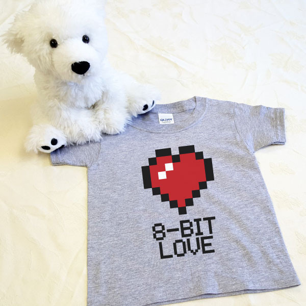 8-Bit Love Shirt in Baby and Toddler Sizes