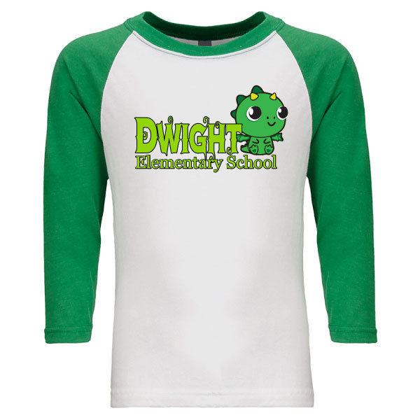 Dwight Kawaii  Dragon Raglan  3/4 Sleeve Tee Shirt