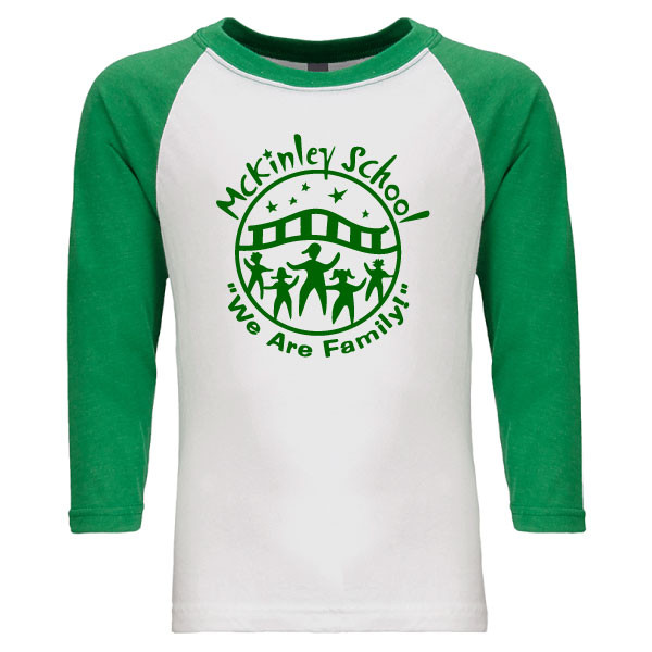 McKinley Classic School Logo Raglan Baseball Style 3/4 Sleeve Tee